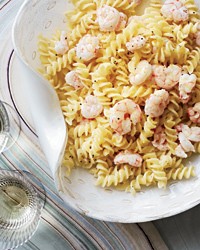 Fusilli with shrimp and lemon butter