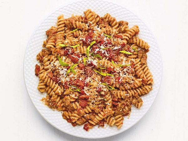 Fusilli with tomato pesto