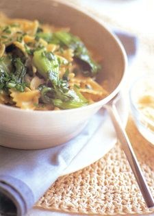 Fusion pasta with Chinese greens