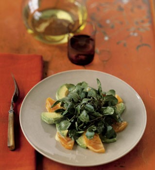 Fuyu persimmon and avocado salad