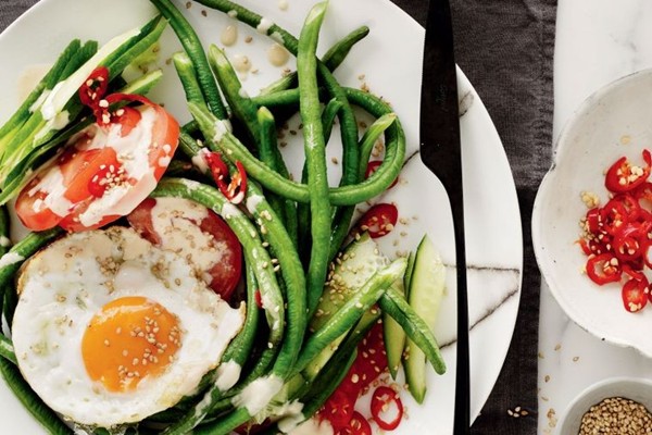 Gado gado salad with white soy peanut sauce