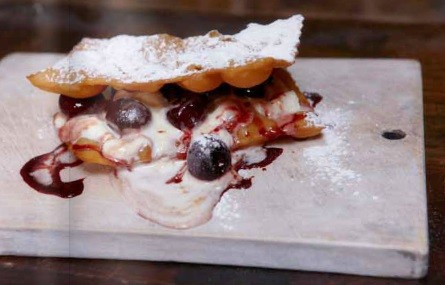 Galani cherry 'sandwich'