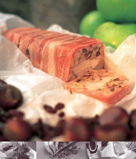 Game terrine of pheasant with raisins and chestnuts