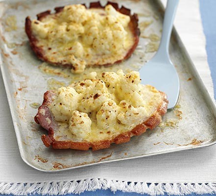 Gammon and cauliflower cheese grills