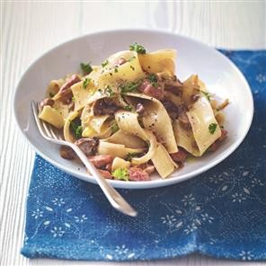Gammon and chestnut pappardelle