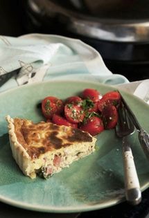 Gammon and spinach tart with Montgomery’s cheddar and seeded mustard