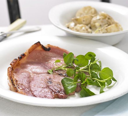 Gammon with mustard potato salad