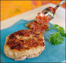 Garam masala chicken burgers with tomato relish