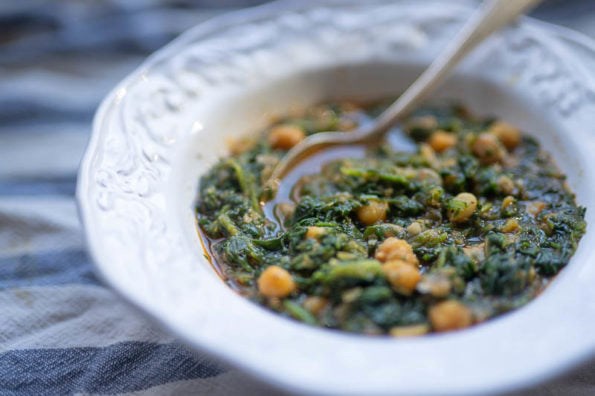 Garbanzo beans, spinach, and smoked paprika