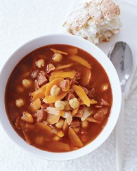 Garbanzo soup with chorizo and smoked paprika