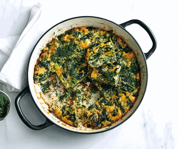 Garden greens and herb tortilla