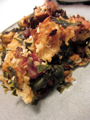 Garden sweeper savory bread pudding