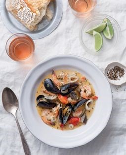 Garifuna-style seafood soup