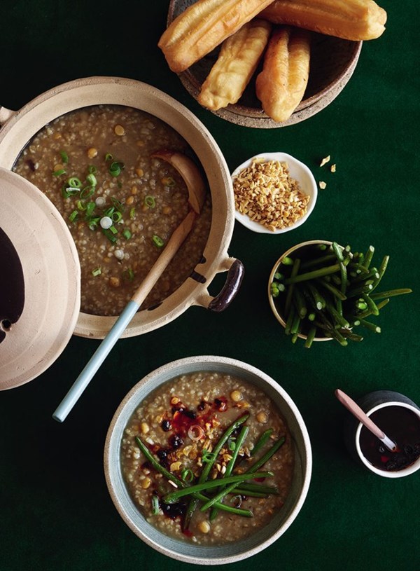 Garlic & brown rice soup