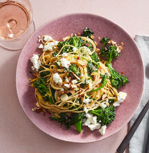 Garlic-anchovy pasta with broccolini