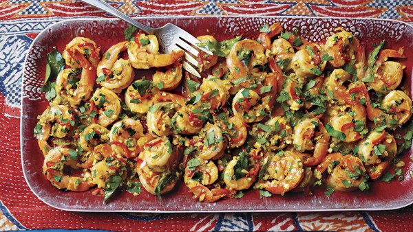 Garlic and chile seared shrimp