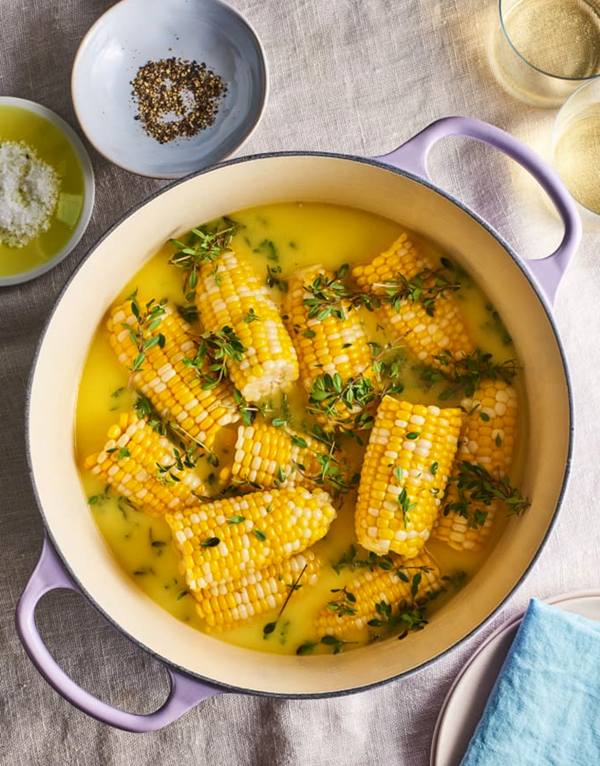 Garlic and herb butter bath corn