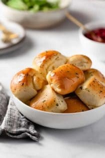 Garlic and herb Parker House rolls