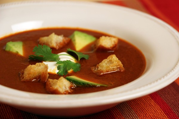 Garlic and pasilla soup