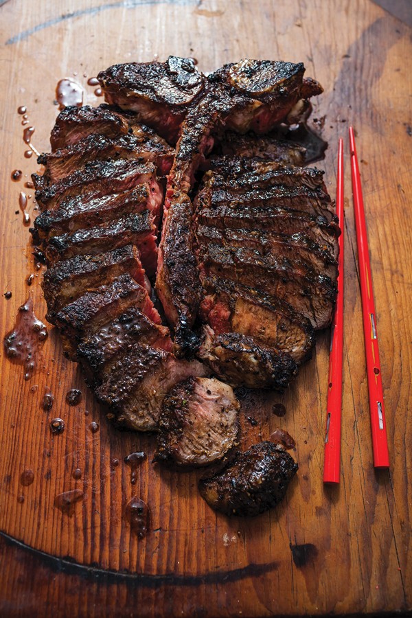 Garlic and red miso porterhouse