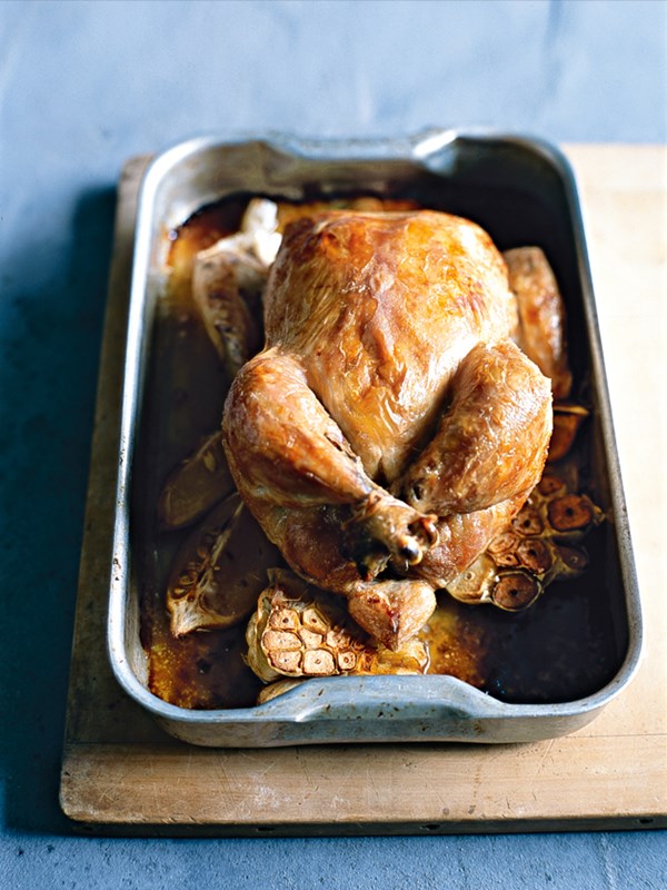 Garlic and thyme roasted chicken