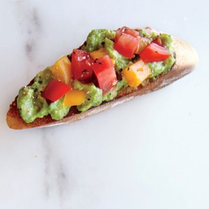 Garlic, avocado, and tomato toast