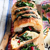 Garlic bread with chard