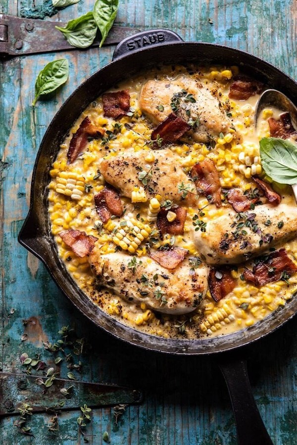 Garlic butter creamed corn chicken