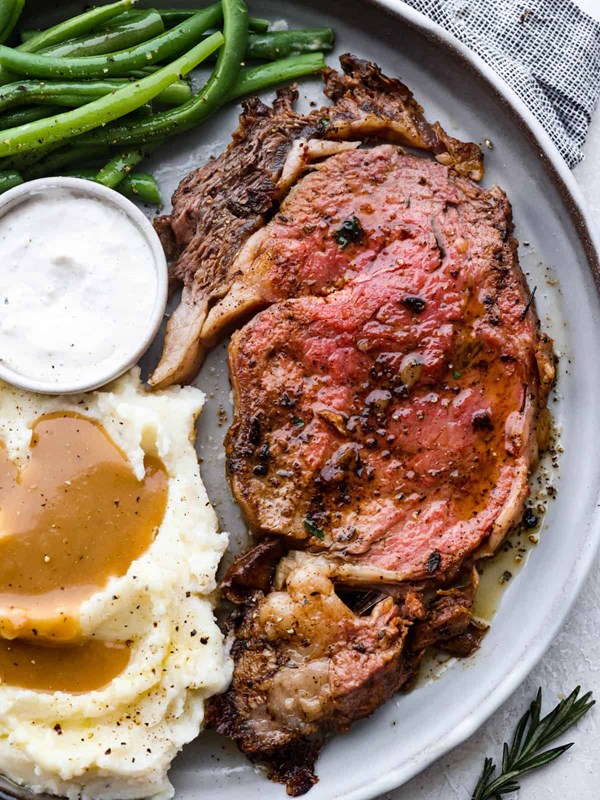 Garlic butter herb prime rib
