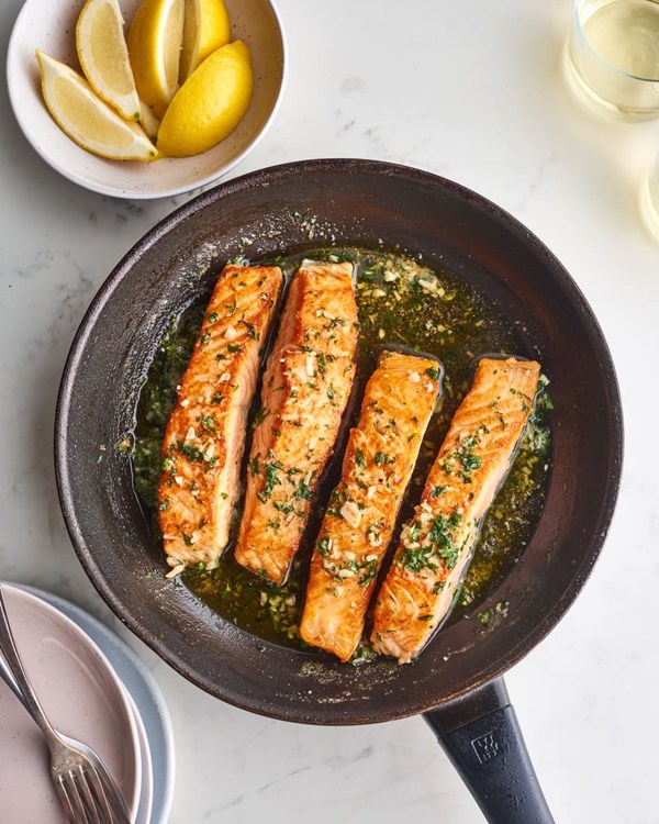 Garlic butter pan-seared salmon