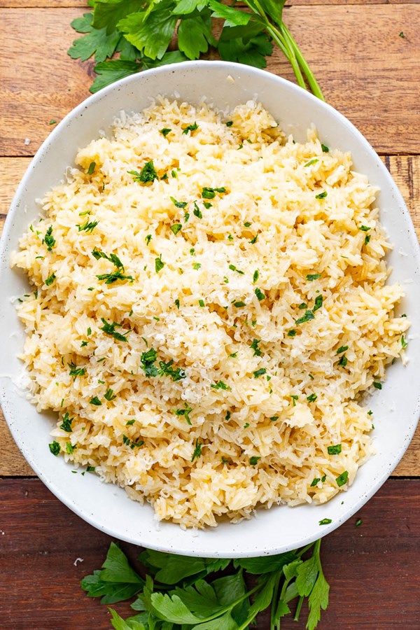 Garlic butter Parmesan rice