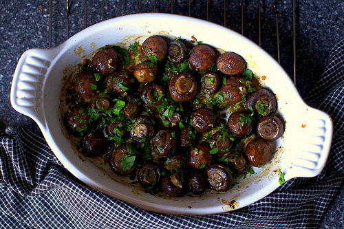 Garlic butter roasted mushrooms