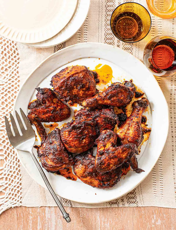 Garlic, chile, and cumin roast chicken