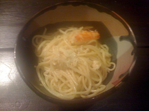 Garlic crab noodles