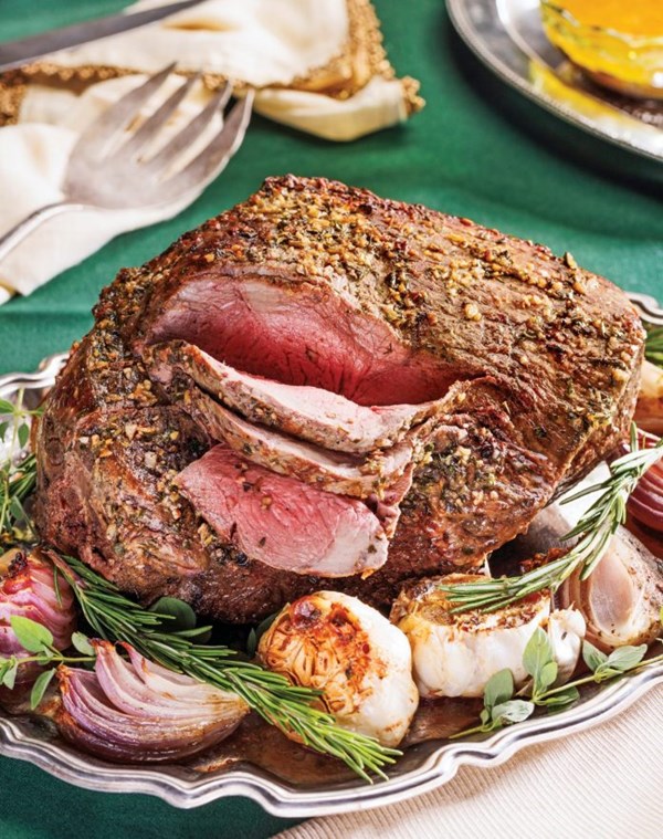 Garlic-herb butter roast beef
