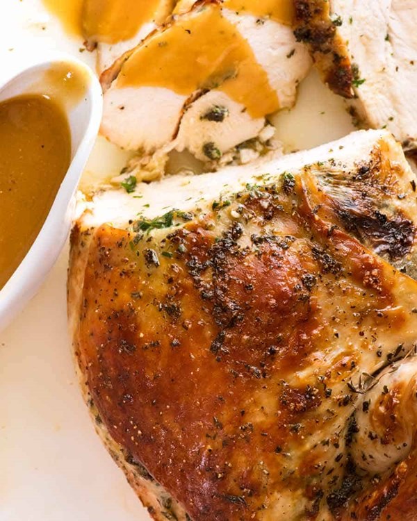 Garlic herb butter slow cooker turkey breast