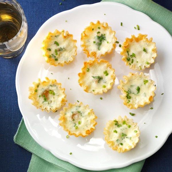 Garlic-herb mini quiches