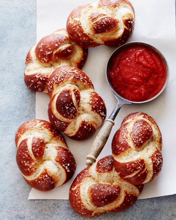 Garlic herb Parmesan pretzel twists