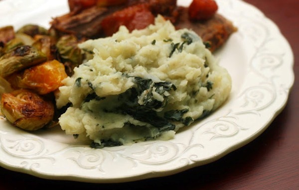 Garlic kale mashed potatoes