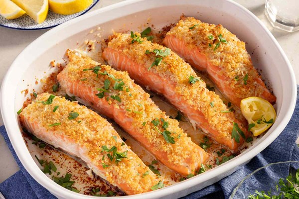 Garlic knot salmon