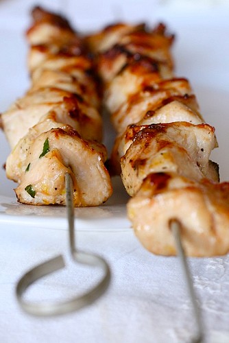 Garlic lemon chicken kabobs