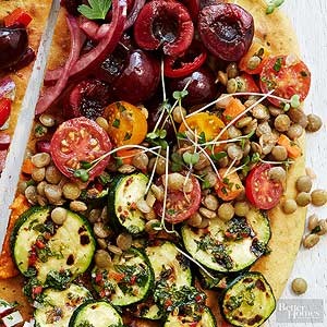 Garlic lentil salad