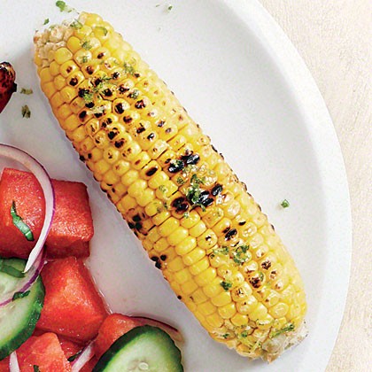 Garlic-lime grilled corn