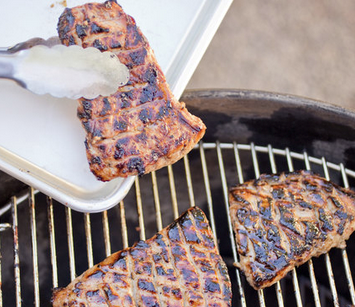 Garlic-lime grilled pork tenderloin steaks