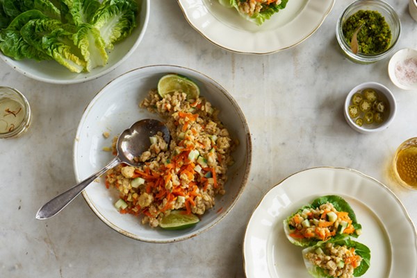 Garlic lime lettuce wraps