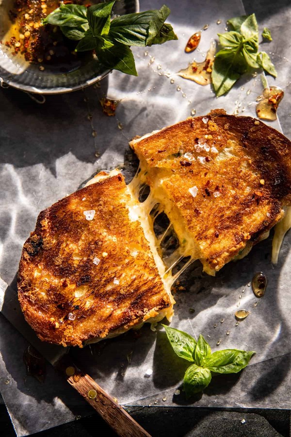 Garlic miso butter grilled cheese