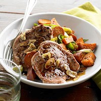 Garlic pork and sweet potato hash