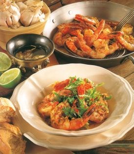 Garlic prawns