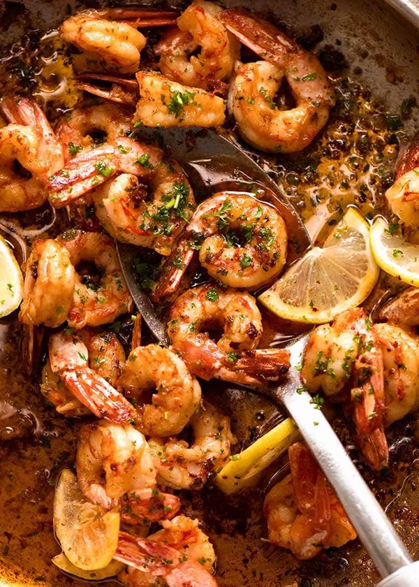 Garlic prawns (shrimp)