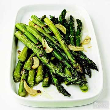 Garlic-roasted asparagus